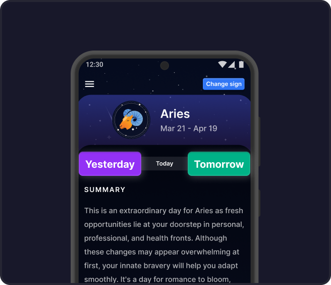 Explore past and future horoscopes